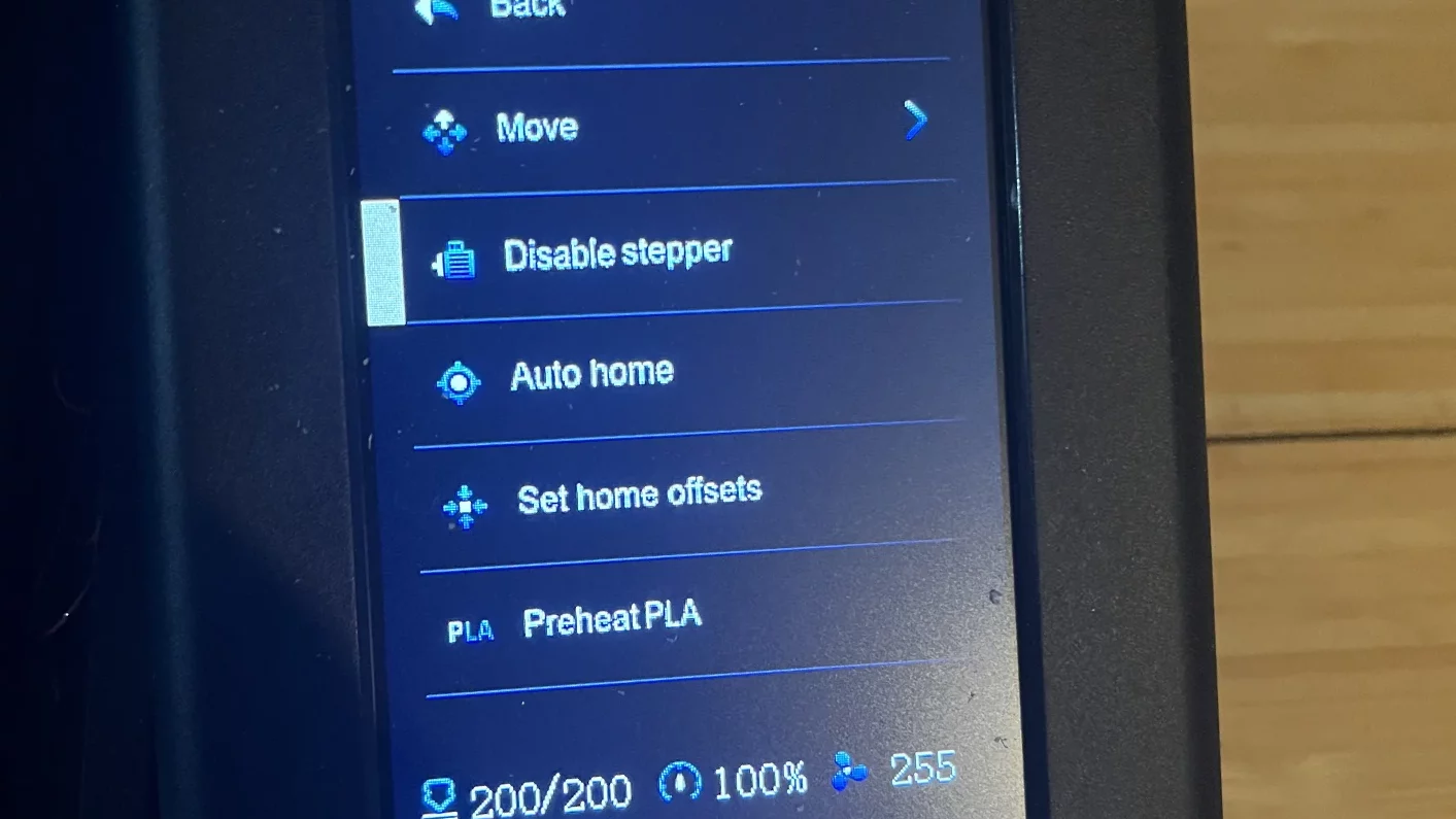 leveling ender 3 disable steppers