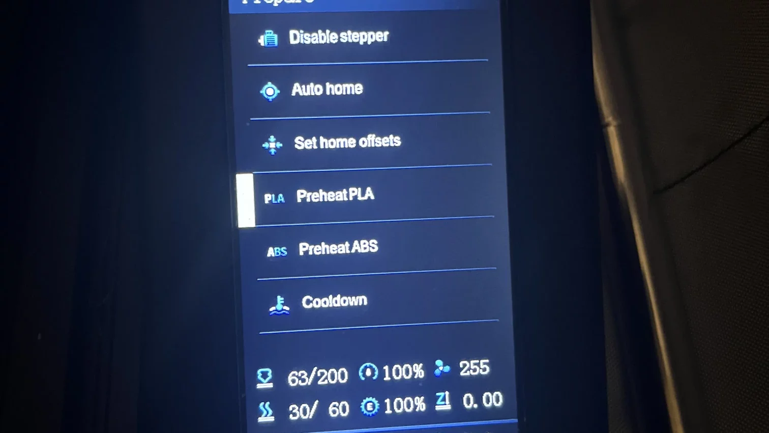 preheat pla 3d printer