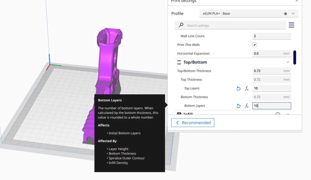 set top bottom layers