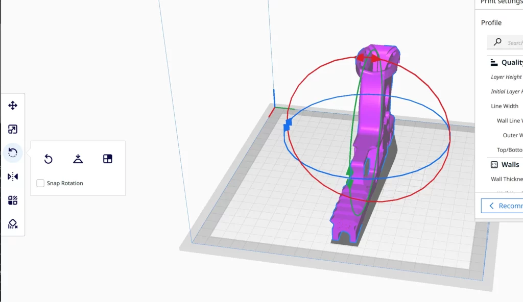 rotate stl cura slicer