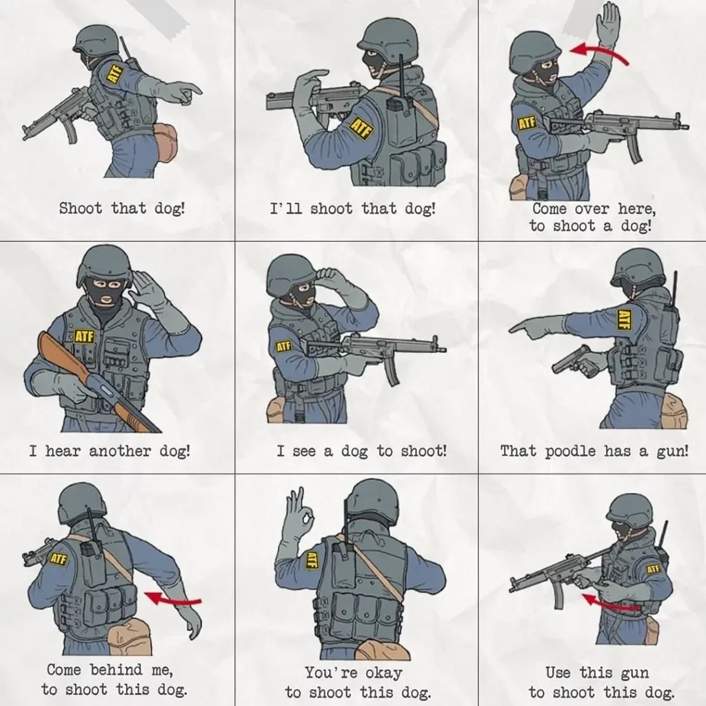 atf dog hand signal meme