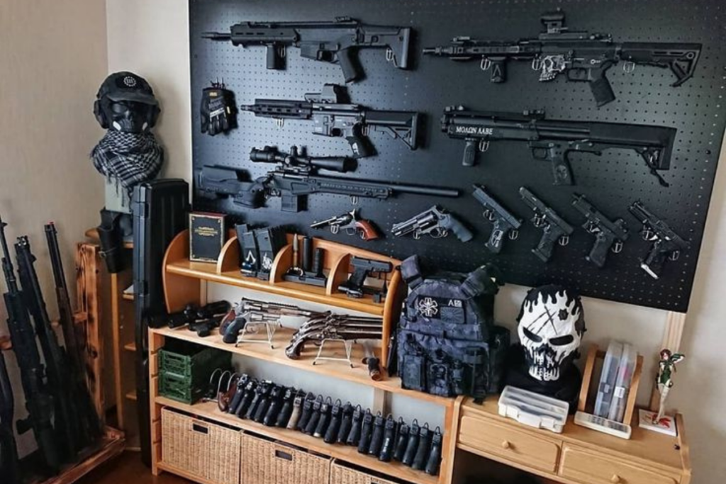 diy gun pegboard at home